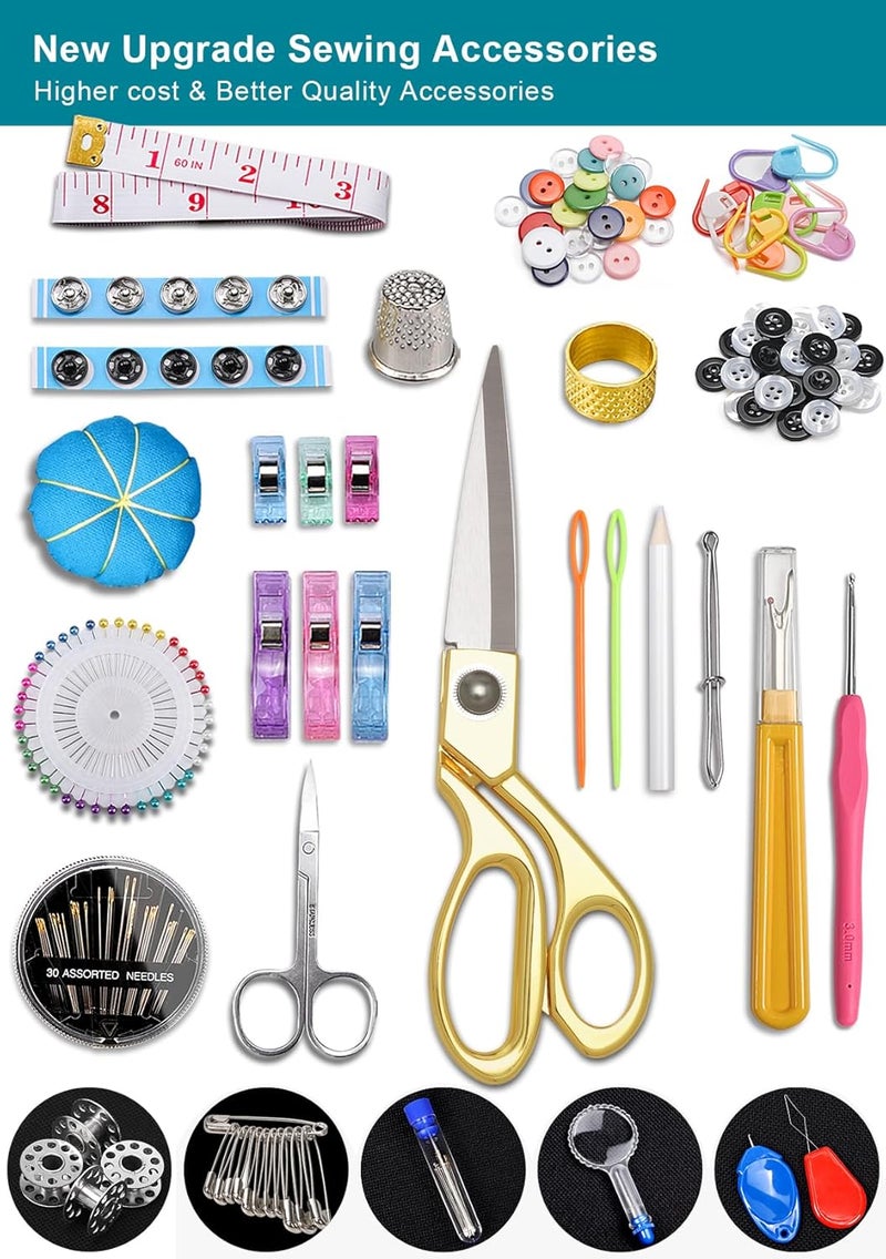 Cebelo Large Sewing Kit for Adults: 232Pcs Sewing Supplies for Hand Mending Clothes Emergency Repair for Home Travel Dorm - 2026 Christmas Gifts for Mom Grandma Students Beginner (Black) - Image 4